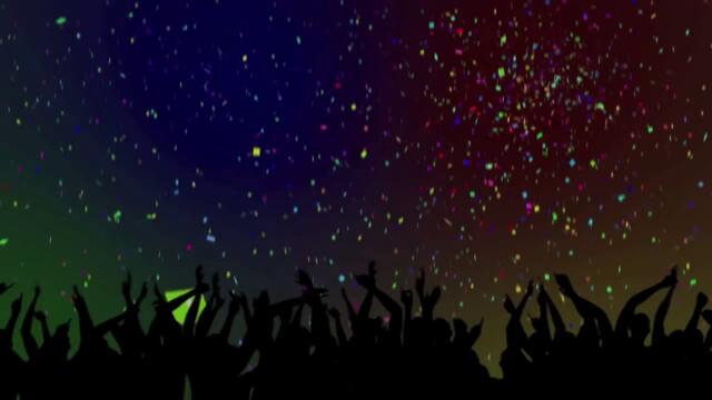 Парти Party Crowd Silhouettes & Confetti Looping Background
