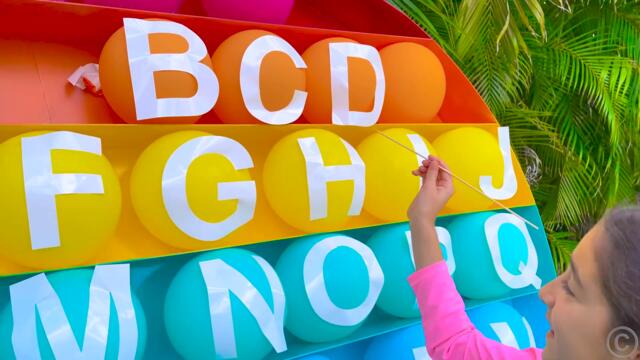 Nastya and Eva are learning the Summer Alphabet