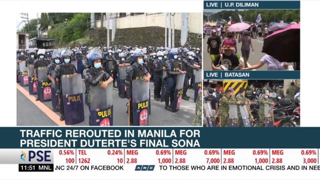 Traffic rerouted in Manila for President Duterte's final SONA | ANC