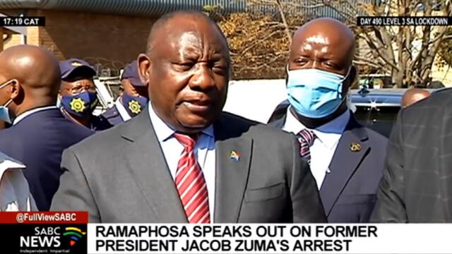 President Ramaphosa speaks out on Zuma's arrest