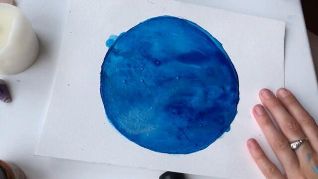 Серия полнолуний #5 🌚 Watercolor Blue Full Moon✨