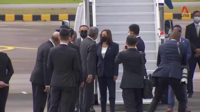 US Vice President Kamala Harris arrives in Singapore