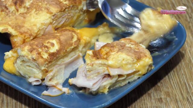 Ако нямате много време за приготвяне на обяд или вечеря, направете този бърз и лесен омлет на руло