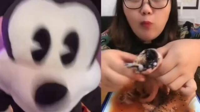 Mickey Mouse watches CHAOS FOOD #shorts