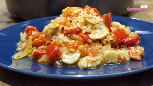 Постна рецепта с ориз за лека вечеря. Бързо и лесно, без фурна