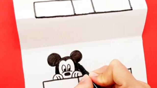 Surprise box 🎁 mickey mouse and minnie mouse 🎀 #art #minniemouse #drawing