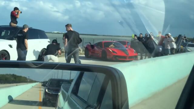 illegally blocking the only road in the Florida Keys to take photos