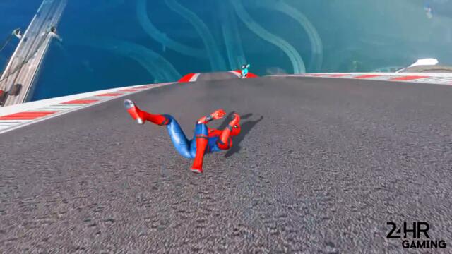 GTA 5 Spiderman vs Mickey Mouse Crazy Moto Parkour Jumps/Fails (Euphoria Physics Funny Moments)