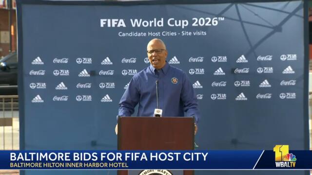 Baltimore-Maryland 2026 welcomes the FIFA and US Soccer inspection delegation with a public banne...