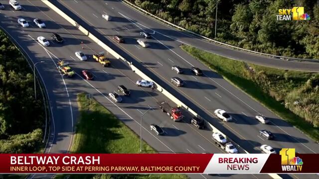 LIVE: SkyTeam 11 is over a crash on the inner loop of the beltway at Perring Parkway.