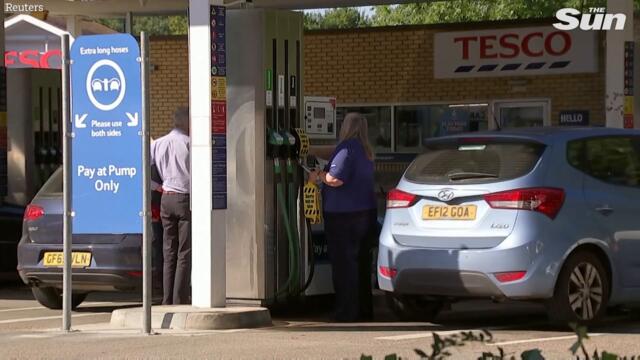 HUGE queues at petrol stations spark panic buying amid fuel shortage fears