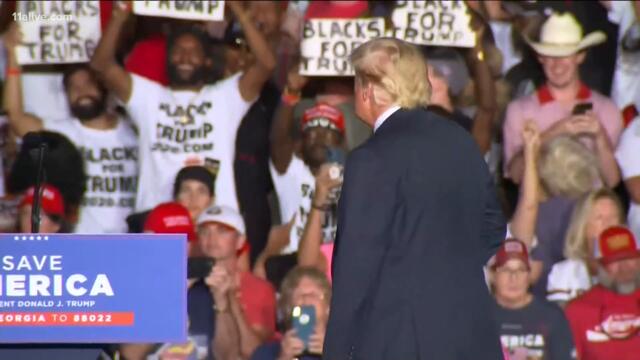 Former President Trump, allies campaign in Perry, Georgia