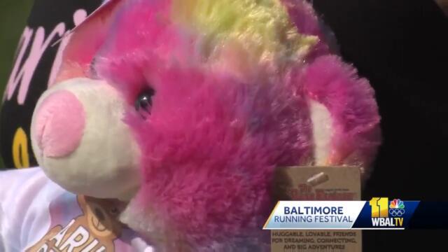 Mom runs marathon in honor of daughter through Ari's Bears
