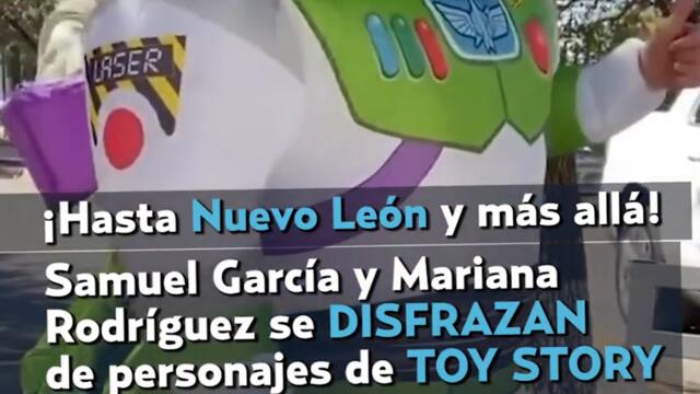Samuel García y Mariana Rodríguez se DISFRAZAN de 'Buzz Lightyear' y 'Rex'