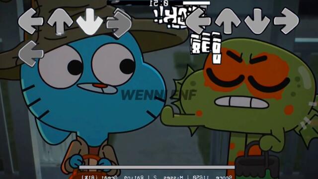 Mickey mouse happy fnf be like in gumball halloween