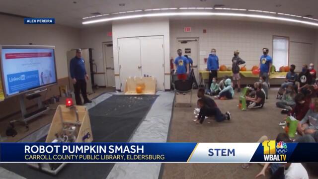 Finksburg middle schoolers use STEM in Robot Pumpkin Smash
