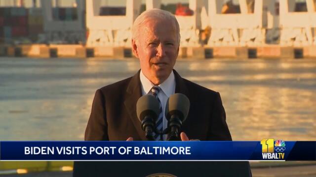 President Biden discusses infrastructure at the Port of Baltimore