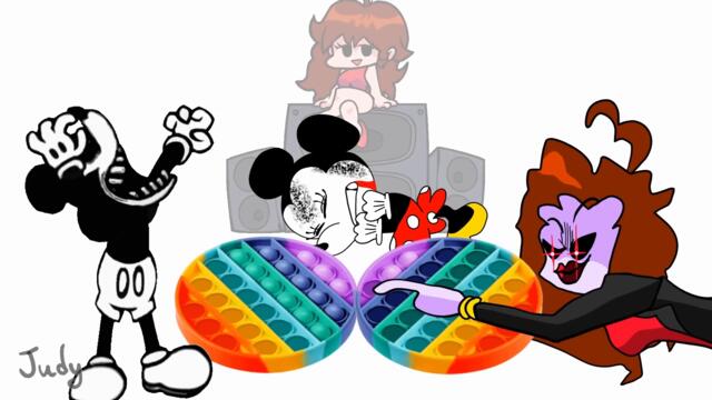 FNF Characters VS Mickey Mouse Rematch| POP-IT Battle | FRIDAY NIGHT FUNKIN ANIMATION | Sunday Night