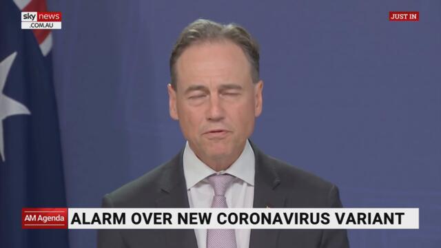 Health Minister Hunt provides update on 'potentially emerging' COVID-19 variant