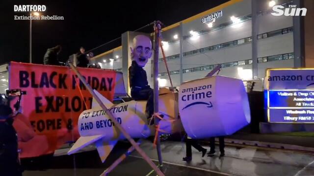 Black Friday chaos as 13 Amazon sites across UK BLOCKED by Extinction Rebellion eco-warriors