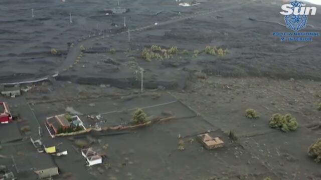 Volcanic ash engulfs entire buildings as homes in La Palma are destroyed