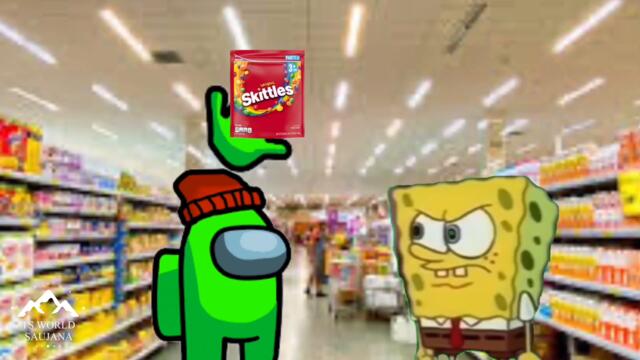 SpongeBob & Among Us Skittles meme (with subtitles)