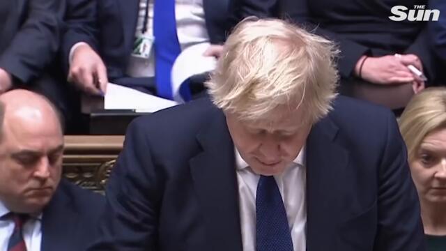 Boris Johnson condemns 'blood-stained aggressor' Putin