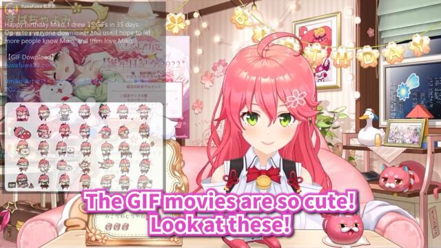 Miko enjoys watching FuwaFuwa sensei's GIF movies [Hololive/Eng sub]