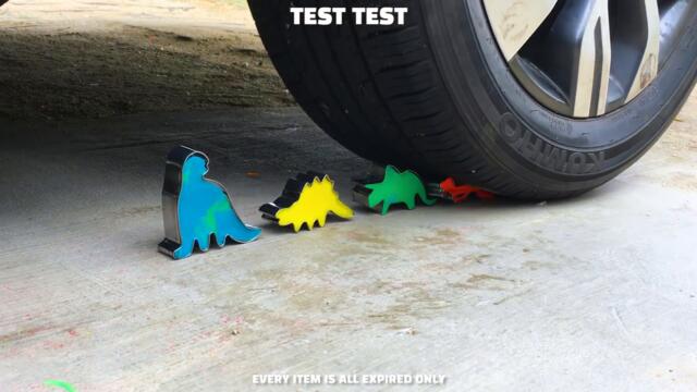 Crushing things with Car 자동차로 바삭 바삭하고 부드러운 것을 분쇄 실험용 자동차 vs 오르비즈 풍선 콜라 슬라임 캔디 장난감 서프라이즈 에그