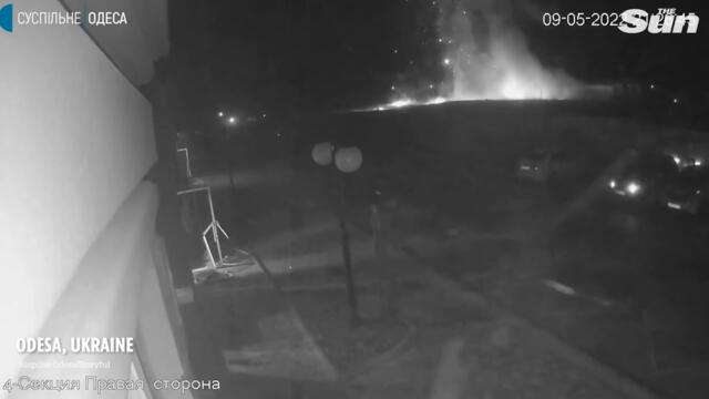 Russian strike destroying Odesa shopping mall captured on CCTV