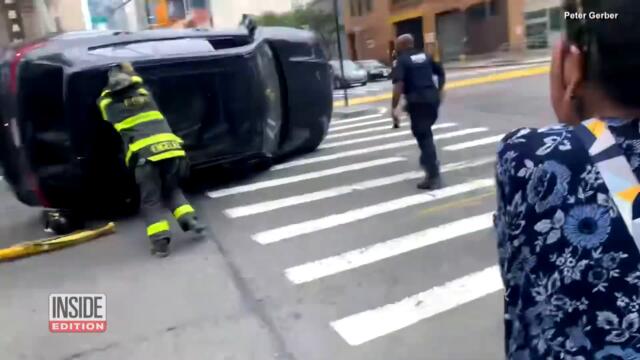 SUV Pins Firefighter’s Leg After Car Crash