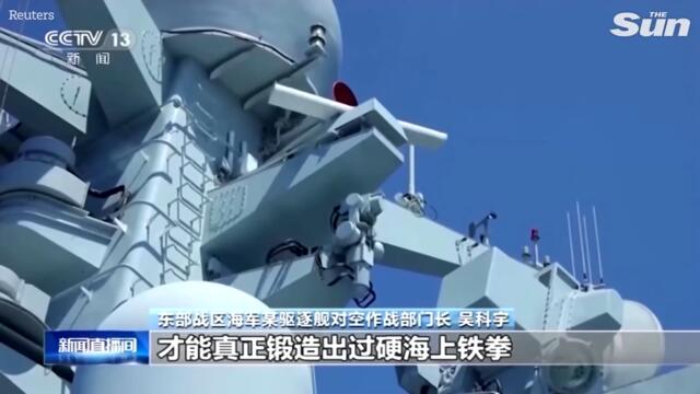 China state TV shows military drills around Taiwan