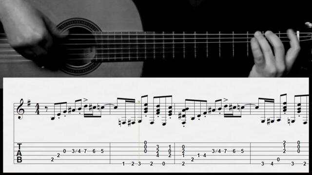 Adiós nonino (Asto Piazzolla) - Arreglo de guitarra solista con partitura y tablatura - Tutorial