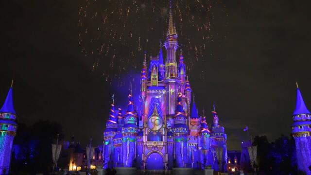 Updated Disney Enchantment firework show intro featuring Walt Disney and Mickey Mouse