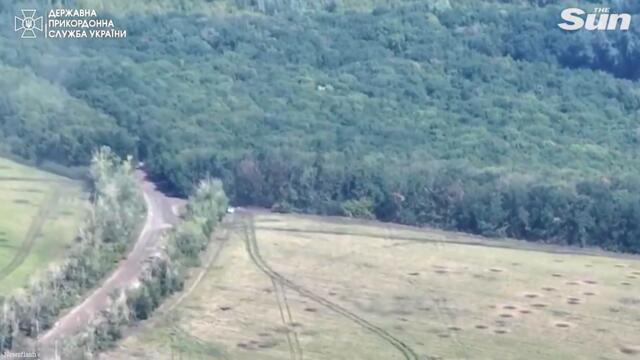 Ukrainian gunners blow up Russian vehicle hiding between trees in Kharkiv