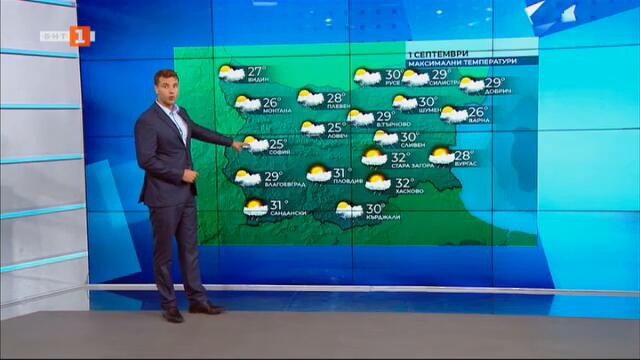 Код жълто за проливни валежи и гръмотевични бури в четвъртък - Времето по БНТ