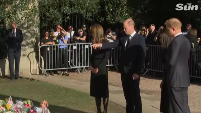 Meghan Markle and Prince Harry join William and Kate to mourn Queen at Windsor