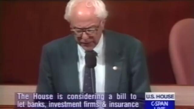 Bernie Sanders on the Big Banks and Repeal of Glass-Steagall Act (7/1/1999)