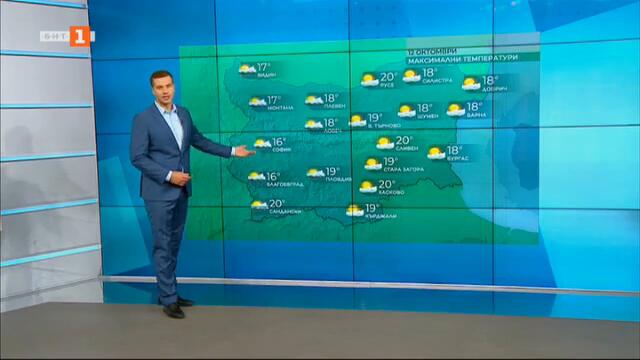 Променлива облачност в сряда с превалявания само в Западна България - Времето - 11.10.2022 по БНТ