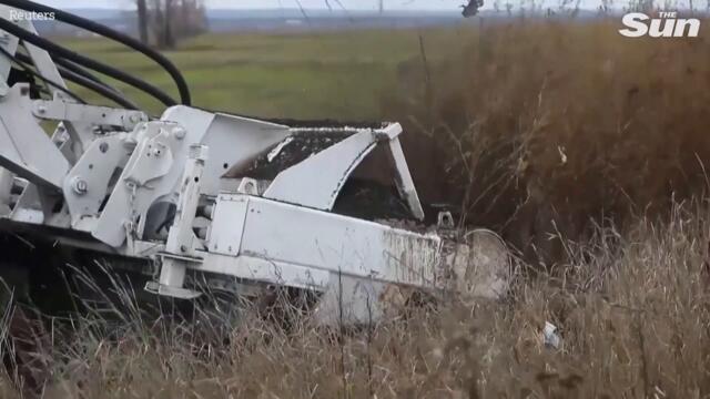 Ukrainian troops show 'unique' demining machine for tacking Russian landmines in Kharkiv region