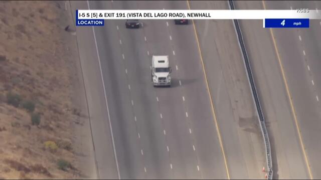 Stolen Big Rig Catches Fire During Police Chase