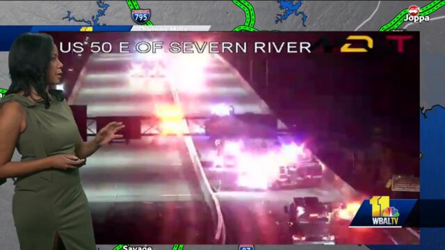 US Route 50 closed after crash at Severn River Bridge