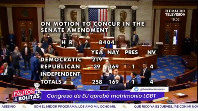 ¡Love is love! Congreso de EU aprueba ley que reconoce el matrimonio LGBT+ #shorts #viral