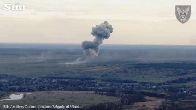 Ukrainian artillery brigade strike Russian tanks and positions