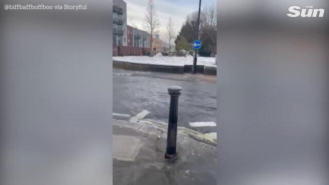 London street turns into 'river' after water main bursts