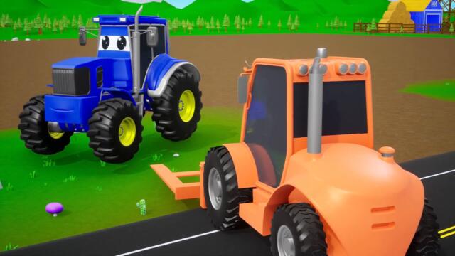 Farm Diorama with Funny Vehicles Trucks for Kids - Farming Simulator | Tractor, Excavator Dump Truck