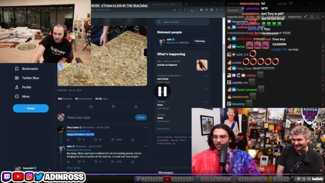 Adin Ross reacts to h3h3 and Hasan talk about him