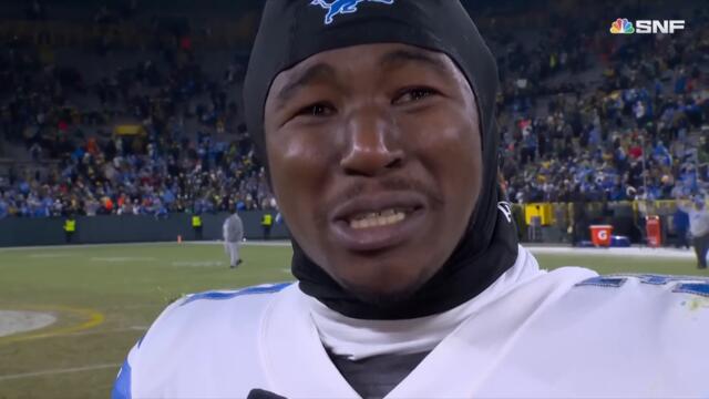 "Stop playing us!" | Jamaal Williams' postgame interview after Lions win over Packers