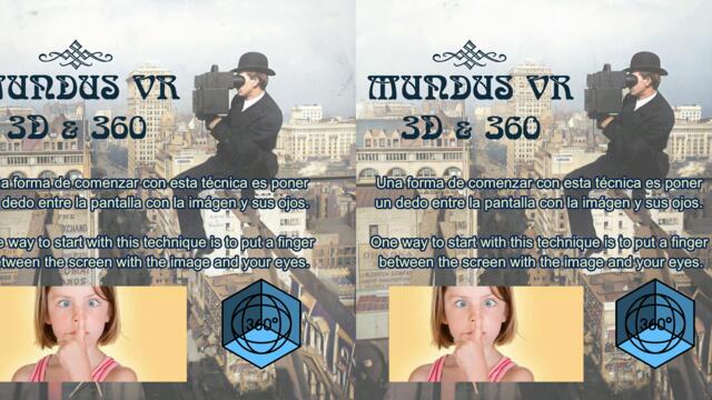 Cross eyed view image 3D, Lunch atop a Skyscraper, Manhattan, New York 1932. Full color! No VR Box