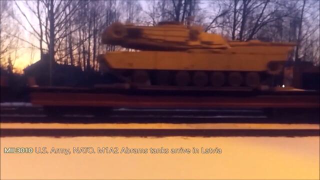 U.S. Army, NATO. A huge number of M1A2 Abrams tanks arrived in Eastern Europe.
